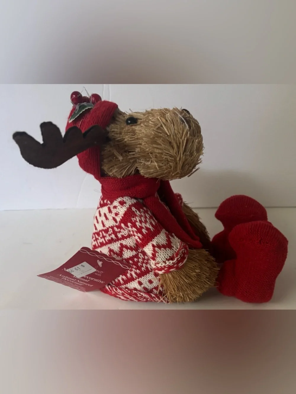 naturally decorative Christmas animal NEW NWT holiday moose in sweater
